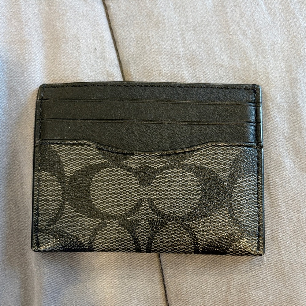 Coach Black Signature Card Holder
